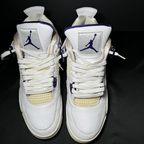 Size 11 - Nike Air Jordan 4 Retro Purple Metallic Men's Shoes - Picture 4 of 11